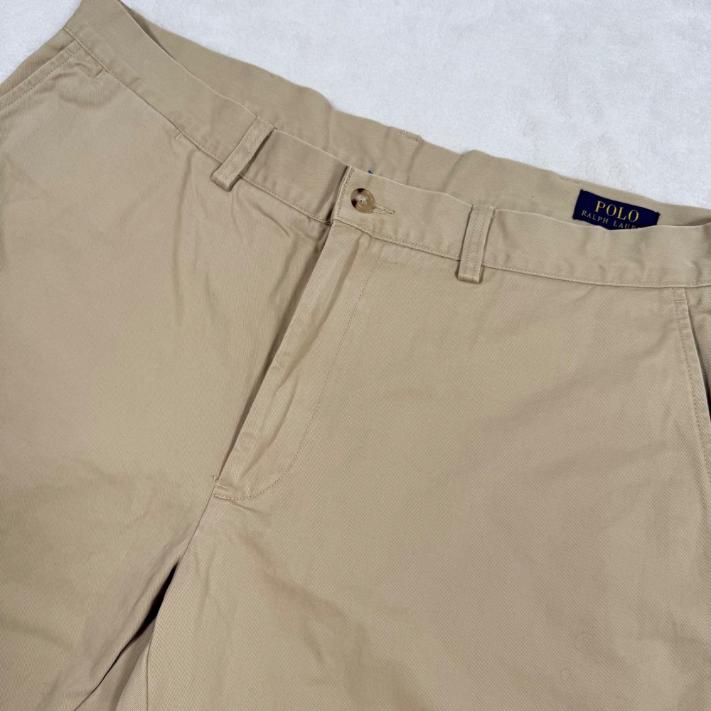 Polo Ralph Lauren Mens Classic Fit 9 Inch Chino Shorts Tan Khaki Cotton Size 36